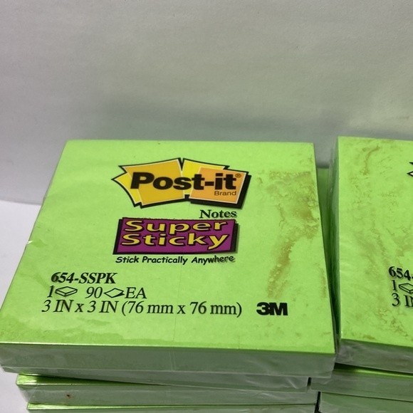Post It Notes Super Sticky Neon Green 8 Packs - Picture 2 of 8